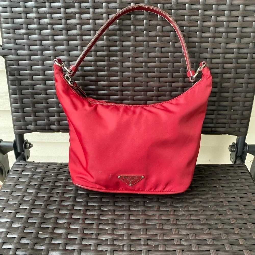 Prada Tessuto Nylon Mini Hobo Handbag